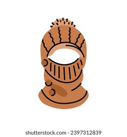 Elemento plano de Balaclava. Ropa de invierno. Signo aislado del vector. Ilustración digital para página web, aplicación móvil, promoción.