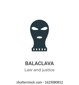 Balaclava glyph icon vector on white background. Flat vector balaclava icon symbol sign from modern law and justice collection for mobile concept and web apps design.