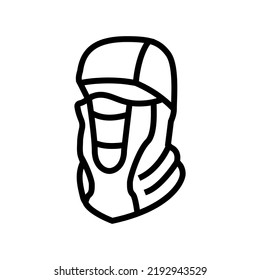 balaclava hat cap line icon vector. balaclava hat cap sign. isolated contour symbol black illustration