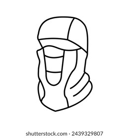 balaclava hat cap line icon vector. balaclava hat cap sign. isolated contour symbol black illustration