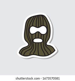 balaclava hat doodle icon, vector illustration