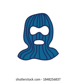 balaclava hat, thief hat icon, vector illustration