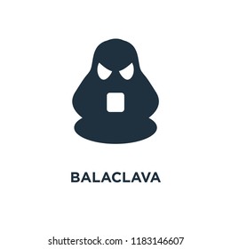 Balaclava icon. Black filled vector illustration. Balaclava symbol on white background. Can be used in web and mobile.