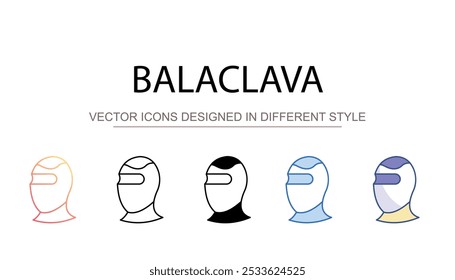 Balaclava icon design with white background stock illustration