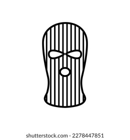 Balaclava Icon. A piece of clothing for winter sports or a mask for a criminal or a thief Isolated vector illustration.