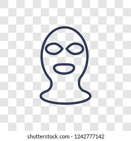 Balaclava icon. Trendy linear Balaclava logo concept on transparent background from law and justice collection