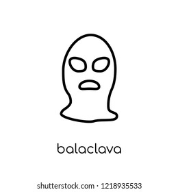 Balaclava icon. Trendy modern flat linear vector Balaclava icon on white background from thin line law and justice collection, editable outline stroke vector illustration