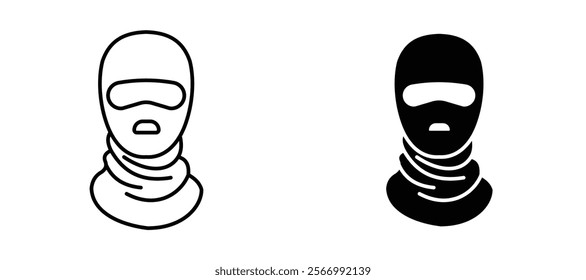 Balaclava icons in outline and fill. vector illustration for ui.