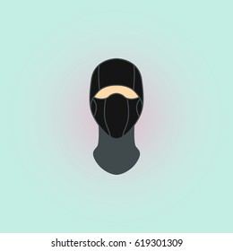 Balaclava mask symbol simple flat icon on background