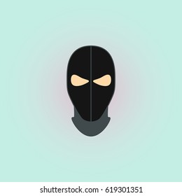 Balaclava mask symbol simple flat icon on background