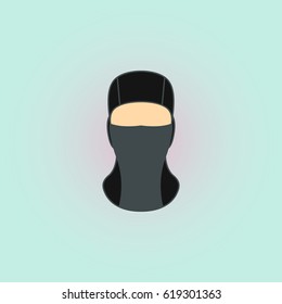 Balaclava mask symbol simple flat icon on background