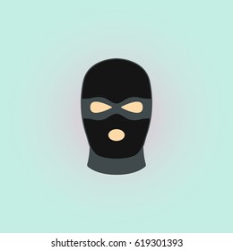 Balaclava mask symbol simple flat icon on background