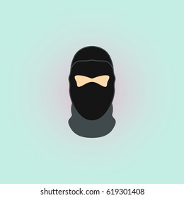 Balaclava mask symbol simple flat icon on background