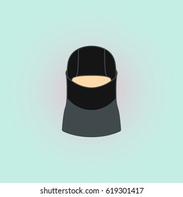 Balaclava mask symbol simple flat icon on background
