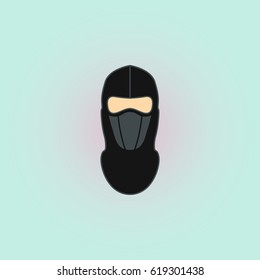 Balaclava mask symbol simple flat icon on background