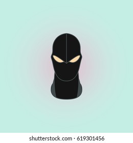 Balaclava mask symbol simple flat icon on background