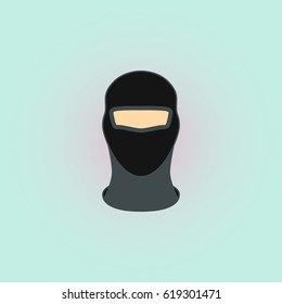 Balaclava mask symbol simple flat icon on background
