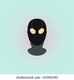 Balaclava mask symbol simple flat icon on background