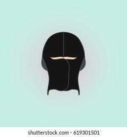 Balaclava mask symbol simple flat icon on background