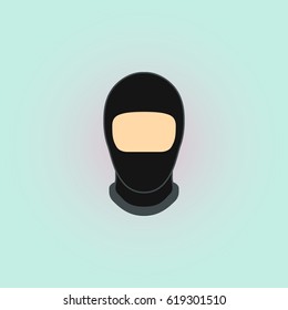 Balaclava mask symbol simple flat icon on background