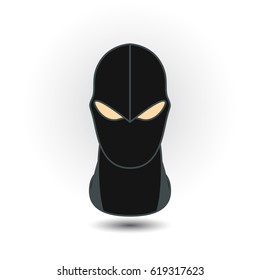 Balaclava mask symbol simple flat icon on background