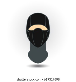 Balaclava mask symbol simple flat icon on background