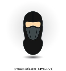 Balaclava mask symbol simple flat icon on background