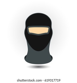 Balaclava mask symbol simple flat icon on background