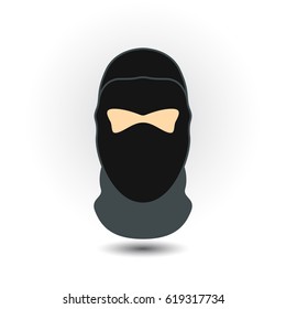 Balaclava mask symbol simple flat icon on background