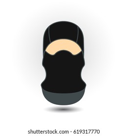 Balaclava mask symbol simple flat icon on background