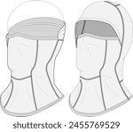 Balaclava Neck Warmer Design Vector Illustration Template