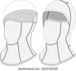 Plantilla de Ilustración vectorial de diseño más cálido de cuello de pasamontañas