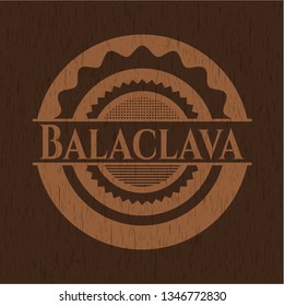 Balaclava retro style wood emblem