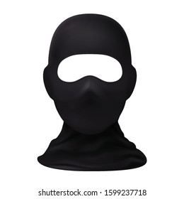 Balaclava Snowboarding or Mountain Skiing Protective Wear. Symbol of Hacker, Terrorist, Robber or a Criminal Person. Also Equipment for Special Forces or Winter Sports