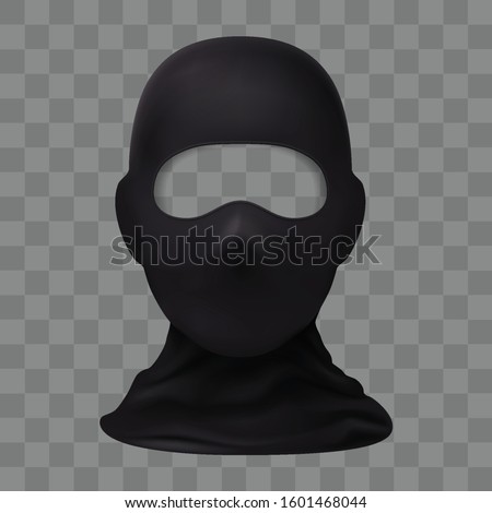 Balaclava Snowboarding or Mountain Skiing Protective Wear on Transparent Background. Symbol of Hacker, Terrorist, Robber or a Criminal Person. Also Equipment for Special Forces or Winter Sports