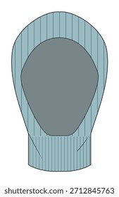 Balaclava vector design mockup template technical flat drawing.