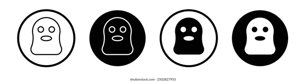 Balaclava vector icon set black filled and outlined style.