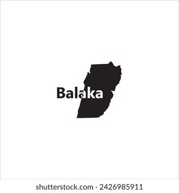 Balaka map of Malawi and black lettering design on white background