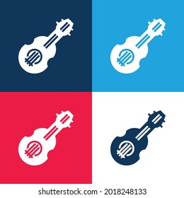 Balalaika blue and red four color minimal icon set