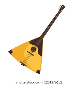 Balalaika flat icon. Russian folk music, Russian folk orchestra, toy. Musical instruments concept. Vector illustration can be used for topics like music, leisure, traditional culture