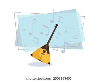 Balalaika flat illustration. Russian folk music, Russian folk orchestra, toy. Musical instruments concept. Vector illustration can be used for topics like music, leisure, traditional culture