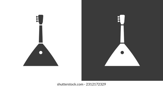 Balalaika flat web icon. Balalaika logo design. Traditional Russian string instrument simple balalaika sign silhouette solid black icon vector design. Musical instruments concept