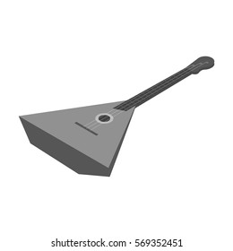 Balalaika icon in monochrome style isolated on white background. Musical instruments symbol stock vector illustration.