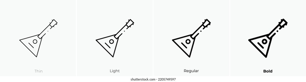 icono de balalaika. Diseño delgado, ligero y audaz aislado en un fondo blanco