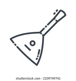 Balalaika line icon. Musical string instrument sign isolated on transparent background.