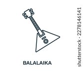 Balalaika line icon. Simple element from musical instruments collection. Creative Balalaika outline icon for web design, templates, infographics and more