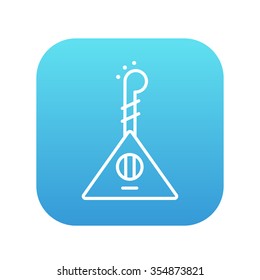 Balalaika line icon for web, mobile and infographics. Vector white icon on the blue gradient square with rounded corners isolated on white background.