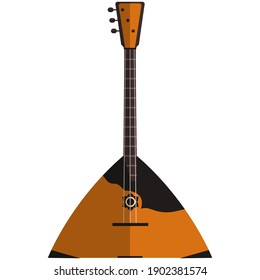 Balalaika, Musiksymbol, flache Vektorgrafik einzeln auf weißem Hintergrund. Russisches Folk-Streichinstrumente.