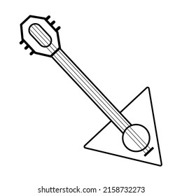 Balalaika Musical instrument icon, outline style