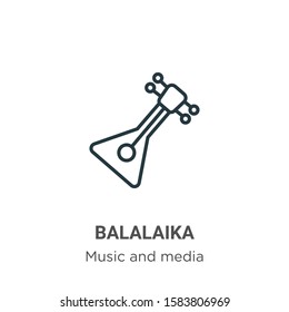 Balalaika outline vector icon. Thin line black balalaika icon, flat vector simple element illustration from editable music concept isolated on white background